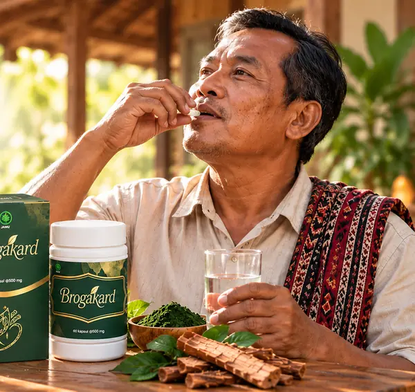 Pasien jantung pasca pasang ring mengonsumsi herbal Brogakard sebagai pendamping untuk menjaga sirkulasi darah